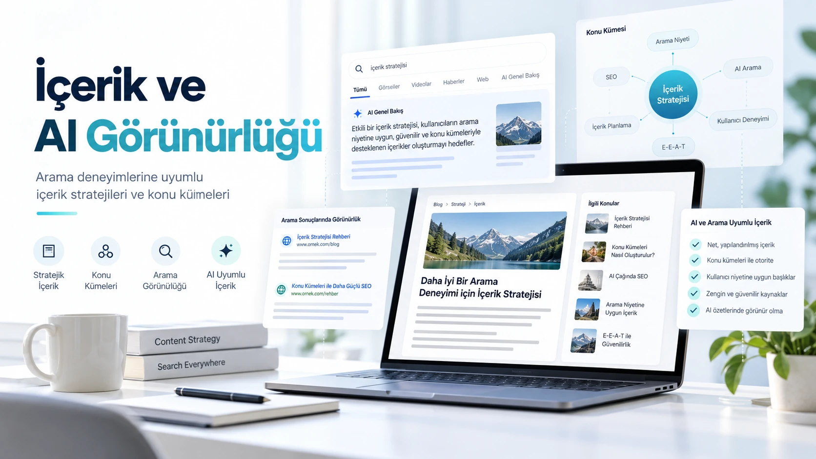 SEO, içerik stratejisi ve yapay zeka arama görünürlüğü
